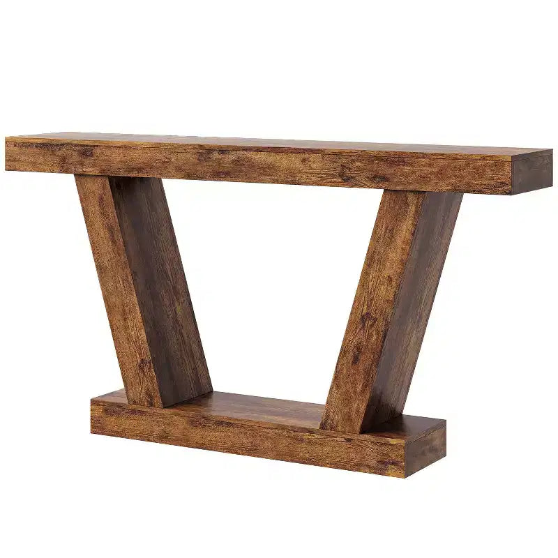 Console, table de canapé rustique avec étagère de rangement pour couloir derrière le canapé, salon, entrée