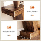 Console, table de canapé rustique avec étagère de rangement pour couloir derrière le canapé, salon, entrée