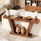Console, table de canapé rustique avec étagère de rangement pour couloir derrière le canapé, salon, entrée