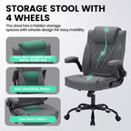 Chaise de bureau ergonomique robuste 350LBS, chaise de bureau exécutive en cuir PU avec soutien lombaire et accoudoirs relevables pour une installation confortable à la maison