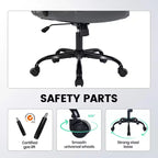 Chaise de bureau ergonomique robuste 350LBS, chaise de bureau exécutive en cuir PU avec soutien lombaire et accoudoirs relevables pour une installation confortable à la maison