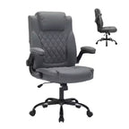Chaise de bureau ergonomique robuste 350LBS, chaise de bureau exécutive en cuir PU avec soutien lombaire et accoudoirs relevables pour une installation confortable à la maison