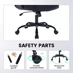 Chaise de bureau ergonomique robuste 350LBS, chaise de bureau exécutive en cuir PU avec soutien lombaire et accoudoirs relevables pour une installation confortable à la maison