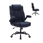 Chaise de bureau ergonomique robuste 350LBS, chaise de bureau exécutive en cuir PU avec soutien lombaire et accoudoirs relevables pour une installation confortable à la maison