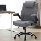 Chaise de bureau ergonomique robuste 350LBS, chaise de bureau exécutive en cuir PU avec soutien lombaire et accoudoirs relevables pour une installation confortable à la maison