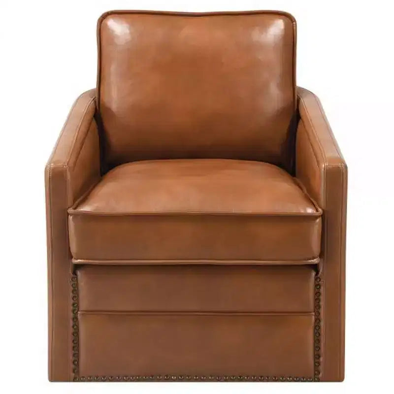 Fauteuil d'appoint Royal Hampton de 34 pouces avec pivot, revêtement en similicuir, marron