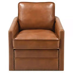 Fauteuil d'appoint Royal Hampton de 34 pouces avec pivot, revêtement en similicuir, marron