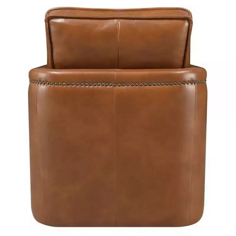 Fauteuil d'appoint Royal Hampton de 34 pouces avec pivot, revêtement en similicuir, marron