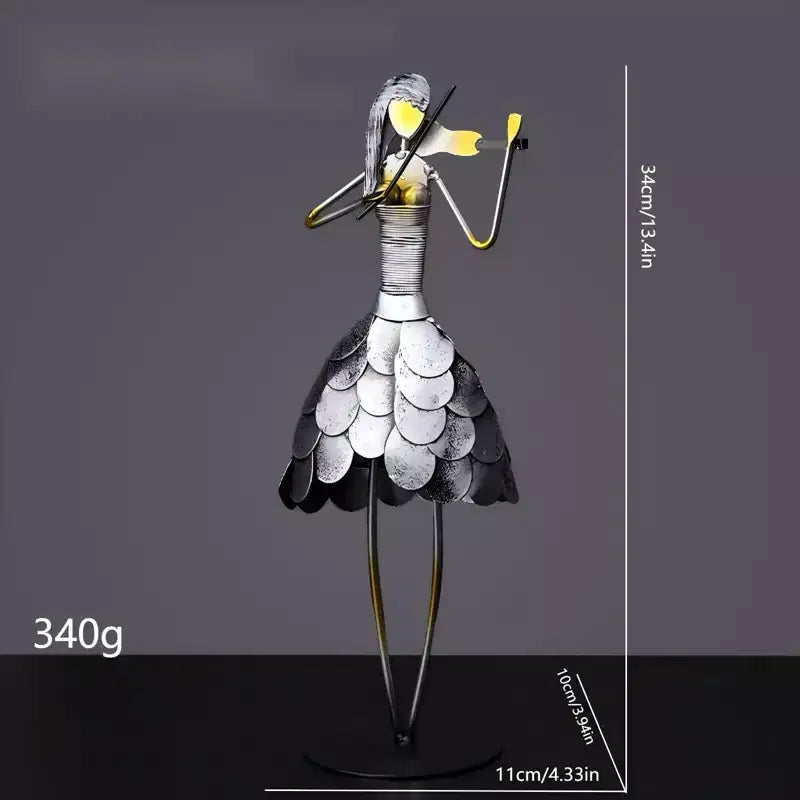 Statue de musicien artisanale NotArt – Décoration d'intérieur élégante pour la maison, le bureau et le bar, cadeau idéal &