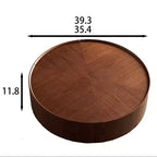 Tables basses JVNOXK de 99,8 cm, design circulaire en noyer, adaptées aux salons, matériau en noyer, adaptées aux chambres, salons, bureaux