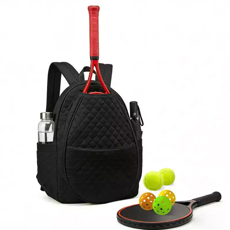 Quilted Tennis Bag for Women Lightweight Pickleball Badminton Racket Bag with Padded Compartment & Multiple Pockets