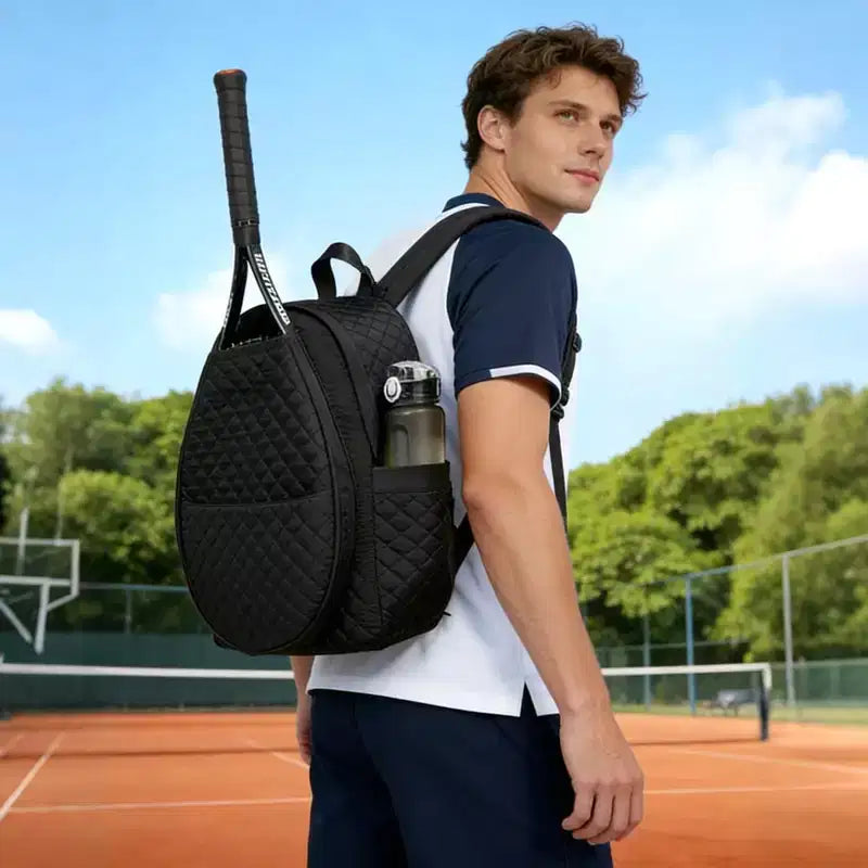 Sac de tennis matelassé pour femmes Sac de raquettes de pickleball badminton léger avec compartiment rembourré et poches multiples