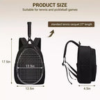 Sac de tennis matelassé pour femmes Sac de raquettes de pickleball badminton léger avec compartiment rembourré et poches multiples