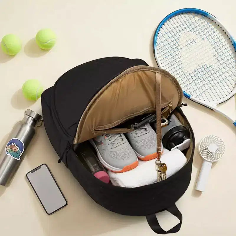 Sac de tennis matelassé pour femmes Sac de raquettes de pickleball badminton léger avec compartiment rembourré et poches multiples