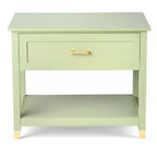 Table de chevet Karl Home Light Green P2 MDF 1 tiroir 1 étagère 75 cm