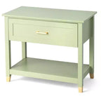 Table de chevet Karl Home Light Green P2 MDF 1 tiroir 1 étagère 75 cm