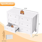 Karl Home Panneau de densité P2 blanc peint 120 cm 6 tiroirs Pieds incurvés à la française