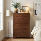 Karl Home 31.5 Inch Frame Construction Double Handle 5 Drawer Chest