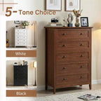 Commode 5 tiroirs Karl Home à double poignée et à construction de cadre de 31,5 pouces