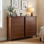 Commode 5 tiroirs Karl Home à double poignée et à construction de cadre de 31,5 pouces
