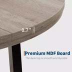 Table de salle à manger circulaire de 47 po, table de cuisine industrielle en bois avec cadre en métal robuste, parfaite pour les repas de 4 à 6 personnes