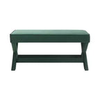 Banc rembourré en velours GDFStudio Kitto de style Mid-Century avec piétement en X