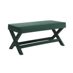 Banc rembourré en velours GDFStudio Kitto de style Mid-Century avec piétement en X