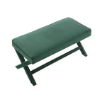 Banc rembourré en velours GDFStudio Kitto de style Mid-Century avec piétement en X