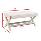 Banc rembourré en velours GDFStudio Kitto de style Mid-Century avec piétement en X