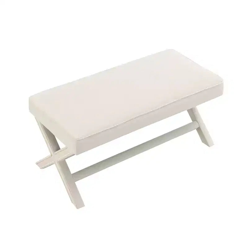 Banc rembourré en velours GDFStudio Kitto de style Mid-Century avec piétement en X
