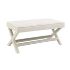 Banc rembourré en velours GDFStudio Kitto de style Mid-Century avec piétement en X