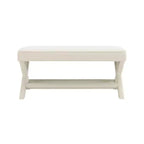 Banc rembourré en velours GDFStudio Kitto de style Mid-Century avec piétement en X