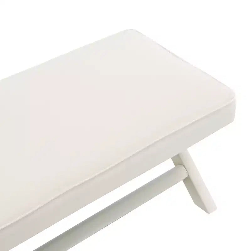 Banc rembourré en velours GDFStudio Kitto de style Mid-Century avec piétement en X