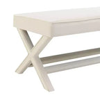 Banc rembourré en velours GDFStudio Kitto de style Mid-Century avec piétement en X