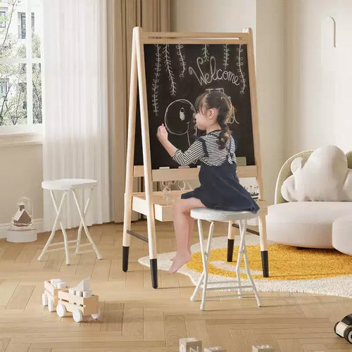 1 tabouret pliant portable avec poignée, chaise pliante pour adultes, tabouret pliant de 45 cm pour dortoir, cuisine, coiffeuse, église et utilisation en extérieur