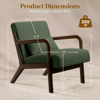 Fauteuil d'appoint en velours côtelé Yaheetech de style Mid-Century pour salon et chambre