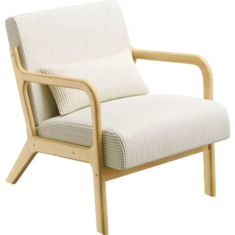 Yaheetech Mid-Century Upholstered Corduroy Accent Chair for Living Room, Bedroom