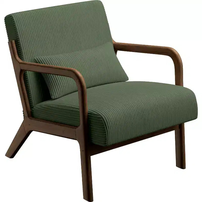 Fauteuil d'appoint en velours côtelé Yaheetech de style Mid-Century pour salon et chambre