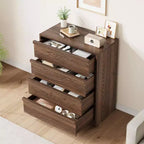 Table de chevet à 4 tiroirs pour chambre, petite table d'appoint de 99 cm de haut avec sécurité anti-basculement, commode de rangement moderne et spacieuse pour salon