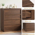 Table de chevet à 4 tiroirs pour chambre, petite table d'appoint de 99 cm de haut avec sécurité anti-basculement, commode de rangement moderne et spacieuse pour salon