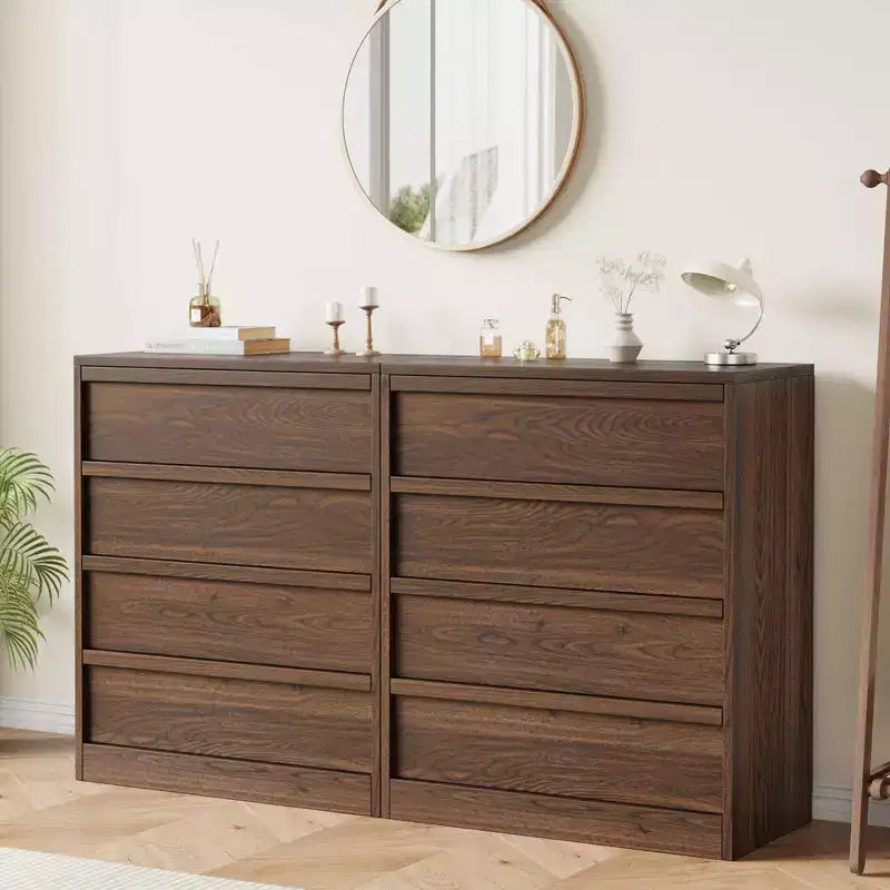 Table de chevet à 4 tiroirs pour chambre, petite table d'appoint de 99 cm de haut avec sécurité anti-basculement, commode de rangement moderne et spacieuse pour salon