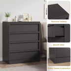 Table de chevet à 4 tiroirs pour chambre, petite table d'appoint de 99 cm de haut avec sécurité anti-basculement, commode de rangement moderne et spacieuse pour salon