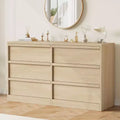 6 Drawer Dresser for Bedroom, Modern Double Dresser Organizer w/ 6 Drawers Large Storage, Wooden Chest of Drawers for Living Room