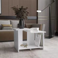 Weman 23.6 White Coffee Table with Open Shelf, Compact Durable Modern Storage Table for Living Room Home Office