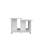 Weman 23.6 Table basse blanche avec étagère ouverte, table de rangement moderne compacte et durable pour salon et bureau à domicile