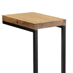 Table d'appoint industrielle Black and Antique Nutmeg, table d'appoint contemporaine élégante avec base en métal pour canapé d'appoint de salon moderne