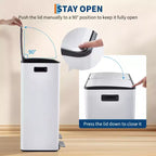 Poubelle de cuisine avec couvercle, 60L (2 x 30L) à double compartiment en acier inoxydable, poubelle de recyclage combinée avec pédales indépendantes
