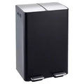 Kitchen Trash Can with Lid, 16 Gal / 60L (2 x 8 Gal) Dual Compartment Stainless Steel Garbage and Recycling Bin Combo with Independent Step Pedals