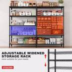 Étagère de rangement en métal robuste à 5 niveaux BATHWA, étagères métalliques réglables en fil métallique de 60W x 14D x 72H pour le rangement, étagères de rangement autoportantes de 1500 lb