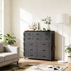Commode en tissu à 12 tiroirs avec bacs de rangement, tour de rangement haute en bois pour chambre, couloir, entrée
